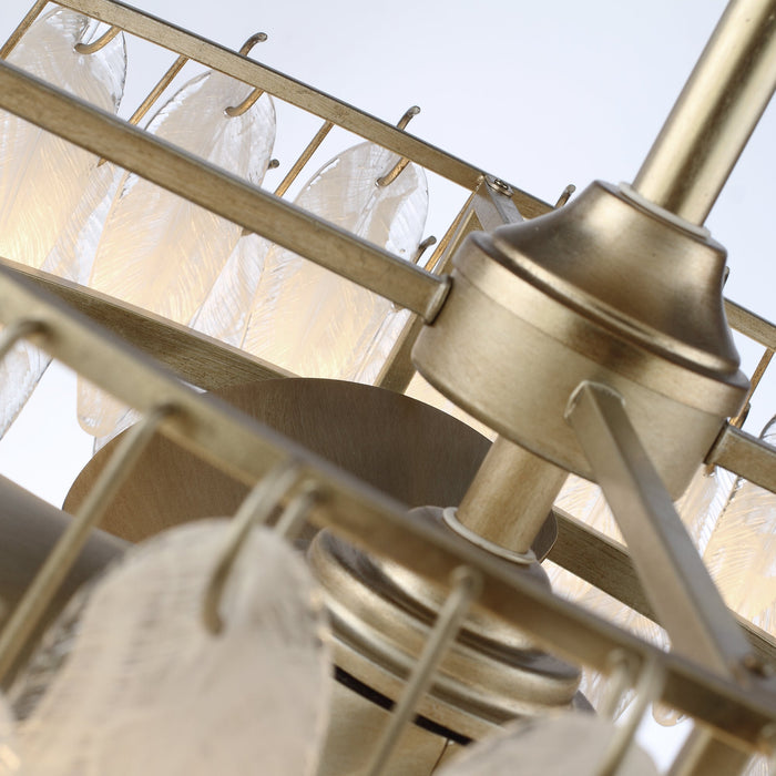 32 Inch Antique Silver Ogden Luxury Fandelier with Light and Remote Control