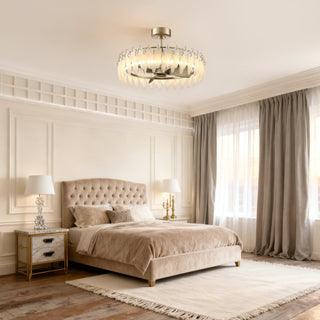 32 Inch Antique Silver Ogden Luxury Ceiling Fan with Light and Remote Control