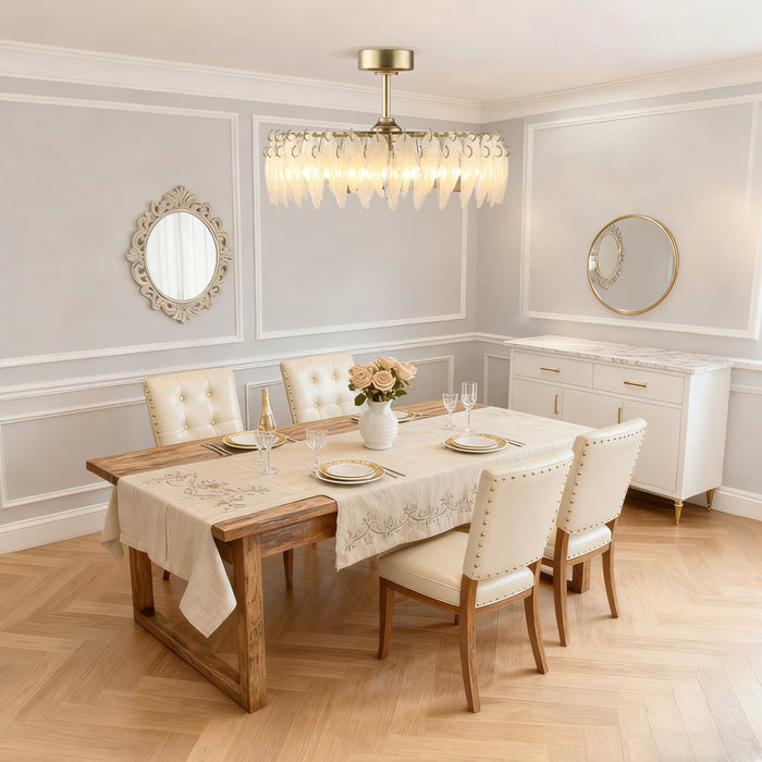 32 Inch Antique Silver Ogden Luxury Fandelier with Light and Remote Control