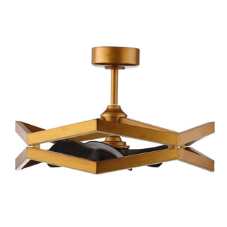 31 Inch Antique Golden Willie Luxury Caged Ceiling Fan With Light and Remote Control