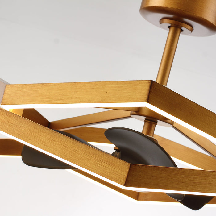 31 Inch Antique Golden Willie Luxury Fandelier with Light and Remote Control