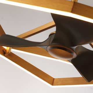 31 Inch Antique Golden Willie Luxury Caged Ceiling Fan With Light and Remote Control