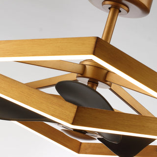 31 Inch Antique Golden Willie Luxury Caged Ceiling Fan With Light and Remote Control