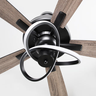 52 Inch Oregon DC Motor Modern Downrod Ceiling Fan with LED Light