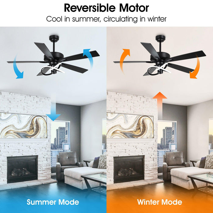 52 Inch Oregon DC Motor Modern Downrod Ceiling Fan with LED Light