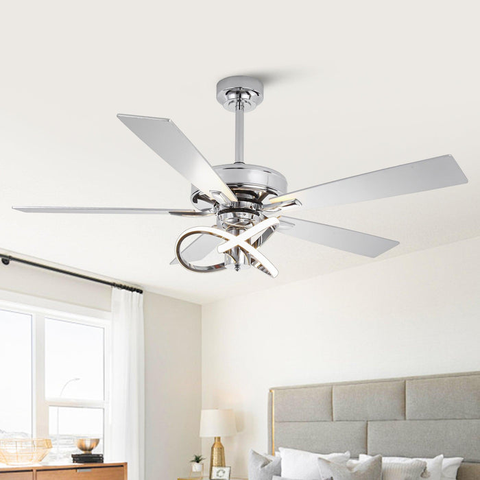 52 Inch Oregon DC Motor Modern Downrod Ceiling Fan with LED Light