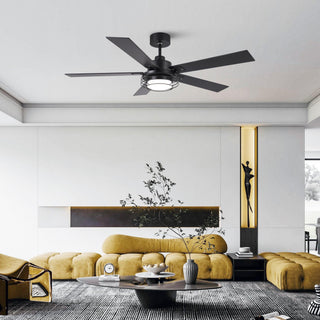 52 Inch Bernice DC Motor Industrial Downrod Ceiling Fan with LED Light and Remote Control