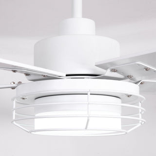 52 Inch Bernice DC Motor Industrial Downrod Ceiling Fan with LED Light and Remote Control