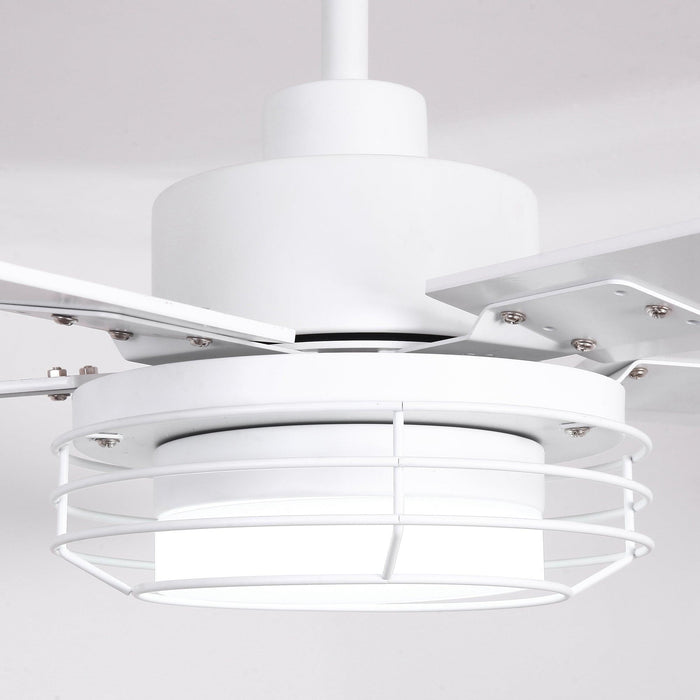 52 Inch Bernice DC Motor Industrial Downrod Ceiling Fan with LED Light and Remote Control