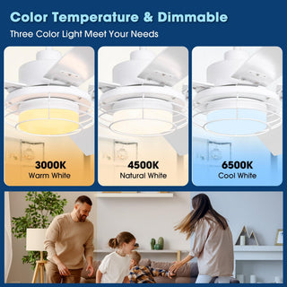 52 Inch Bernice DC Motor Industrial Downrod Ceiling Fan with LED Light and Remote Control