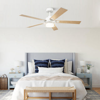 52 Inch Bernice DC Motor Industrial Downrod Ceiling Fan with LED Light and Remote Control