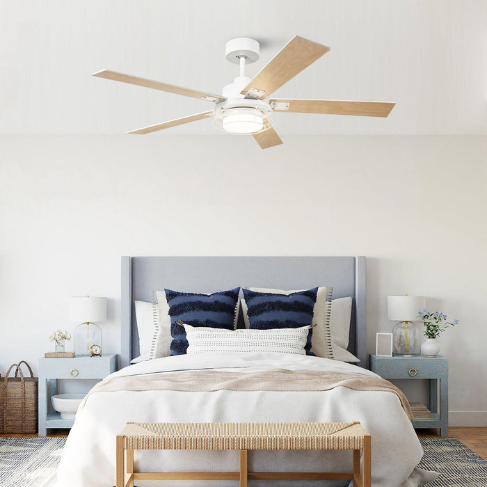 52 Inch Bernice DC Motor Industrial Downrod Ceiling Fan with LED Light and Remote Control