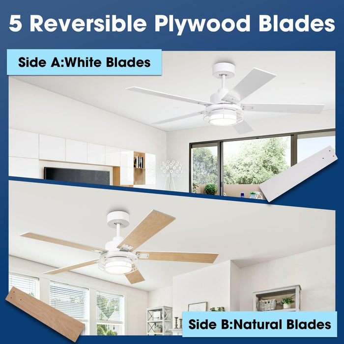 52 Inch Bernice DC Motor Industrial Downrod Ceiling Fan with LED Light and Remote Control