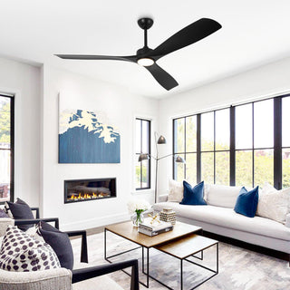 60 Inch Alexi Hamptons DC Motor Modern Downrod Ceiling Fan with LED Light