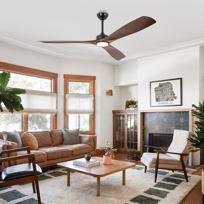 60 Inch Alexi DC Motor Modern Downrod Ceiling Fan with LED Light