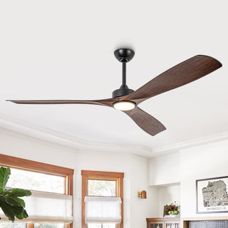 60 Inch Alexi Hamptons DC Motor Modern Downrod Ceiling Fan with LED Light
