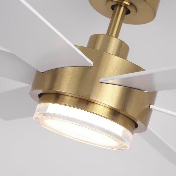 54 Inch Kama Modern Downrod Mount Ceiling Fan with Remote Control and LED Light