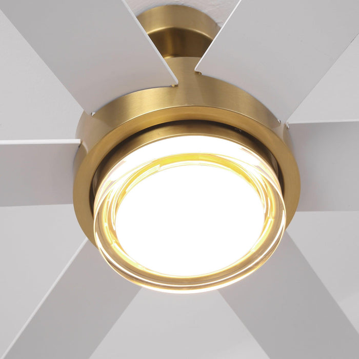 54 Inch Kama Modern Downrod Mount Ceiling Fan with Remote Control and LED Light