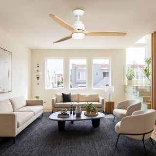 52" Halo Modern Downrod Ceiling Fan with LED Light