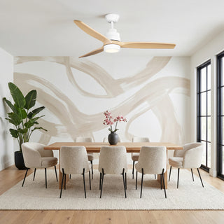 52" Halo Modern Downrod Ceiling Fan with LED Light