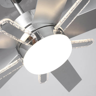 52 Inch Double-sided Blades Modern Downrod Mount Ceiling Fan with Main/Side LED Light