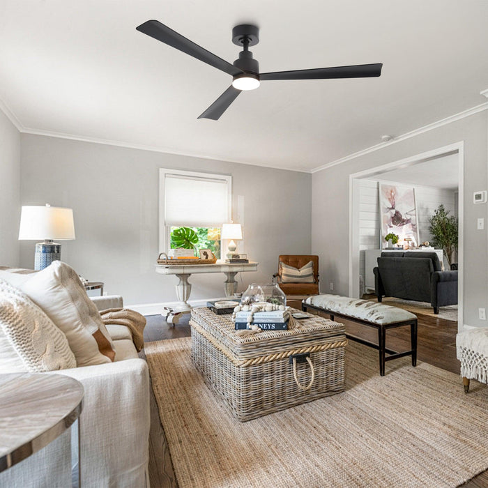 52 Inch Dinah Modern Downrod Mount Ceiling Fan with Remote Control and LED Light