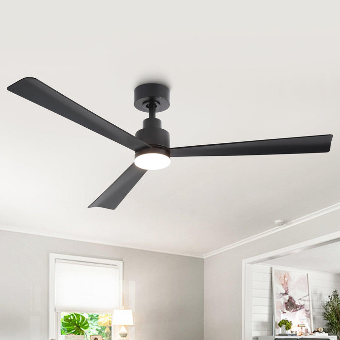 52 Inch Dinah Modern Downrod Mount Ceiling Fan with Remote Control and LED Light