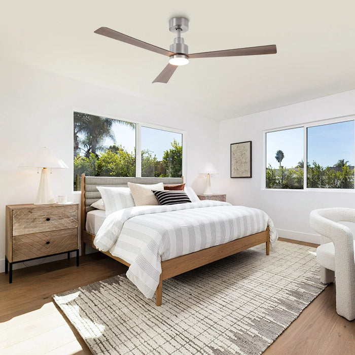 52 Inch Dinah Modern Downrod Mount Ceiling Fan with Remote Control and LED Light