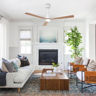 52 Inch Dinah Modern Downrod Mount Ceiling Fan with Remote Control and LED Light