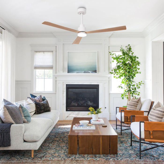 52 Inch Dinah Modern Downrod Mount Ceiling Fan with Remote Control and LED Light