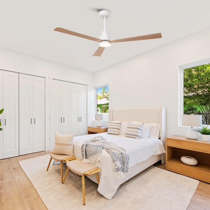 52 Inch Dinah Modern Downrod Mount Ceiling Fan with Remote Control and LED Light