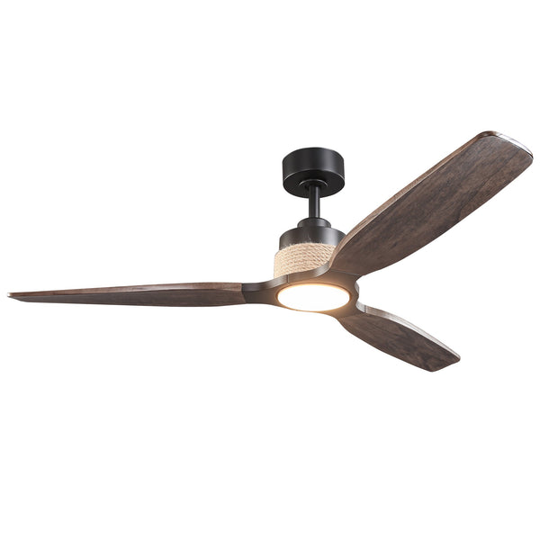 56 Inch Louise Hamptons Downrod Mount LED Ceiling Fan with Remote Control
