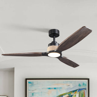 56 Inch Louise Hamptons Downrod Mount LED Ceiling Fan with Remote Control