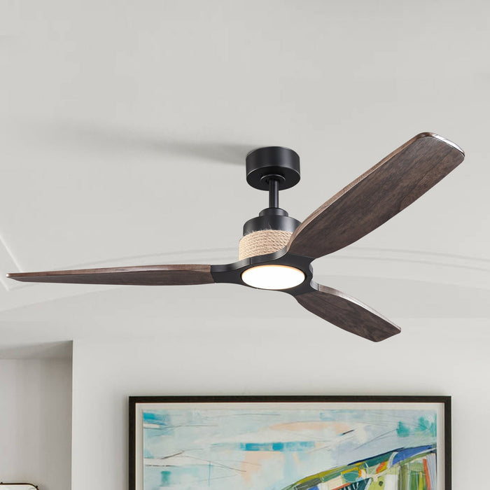 56 Inch Louise Downrod Mount LED Ceiling Fan with Remote Control