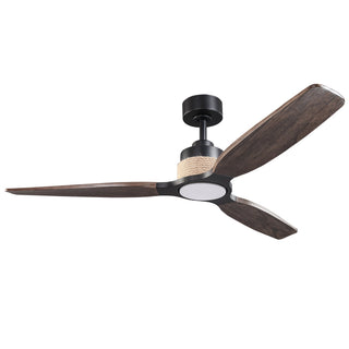 56 Inch Louise Hamptons Downrod Mount LED Ceiling Fan with Remote Control