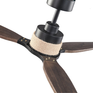 56 Inch Louise Hamptons Downrod Mount LED Ceiling Fan with Remote Control