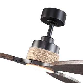 56 Inch Louise Hamptons Downrod Mount LED Ceiling Fan with Remote Control
