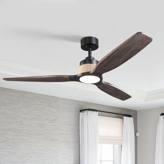 56 Inch Louise Hamptons Downrod Mount LED Ceiling Fan with Remote Control