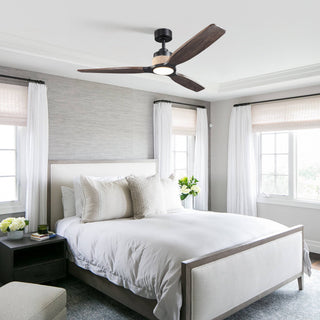 56 Inch Louise Hamptons Downrod Mount LED Ceiling Fan with Remote Control