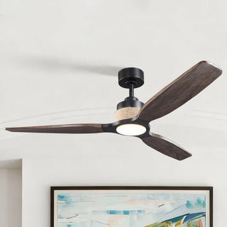 56 Inch Louise Hamptons Downrod Mount LED Ceiling Fan with Remote Control