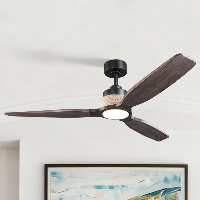 56 Inch Louise Downrod Mount LED Ceiling Fan with Remote Control