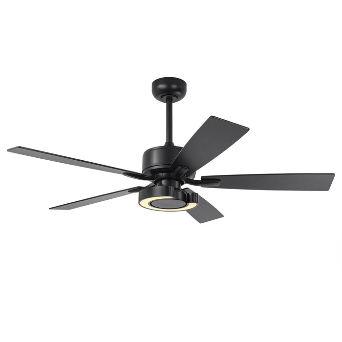 52 Inch Arlen Double-sided Blades Downrod Mount LED Ceiling Fan with Remote Control
