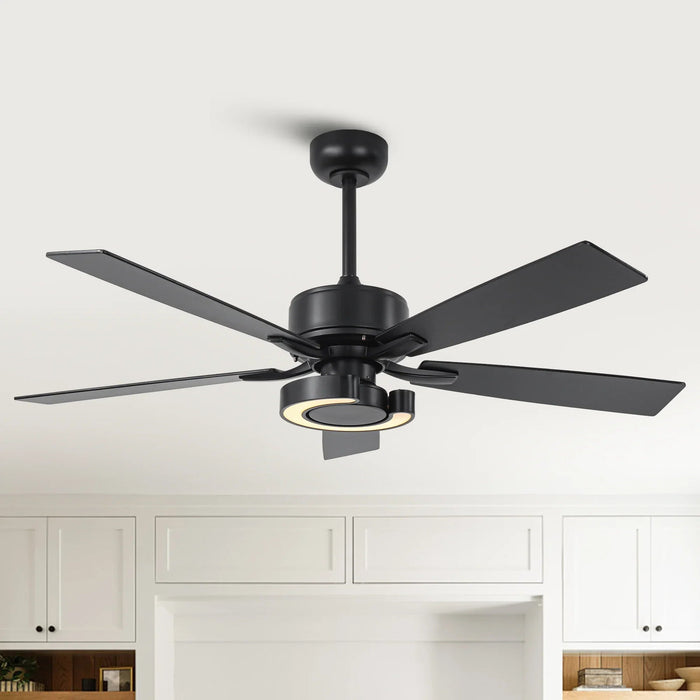 52 Inch Arlen Double-sided Blades Downrod Mount LED Ceiling Fan with Remote Control