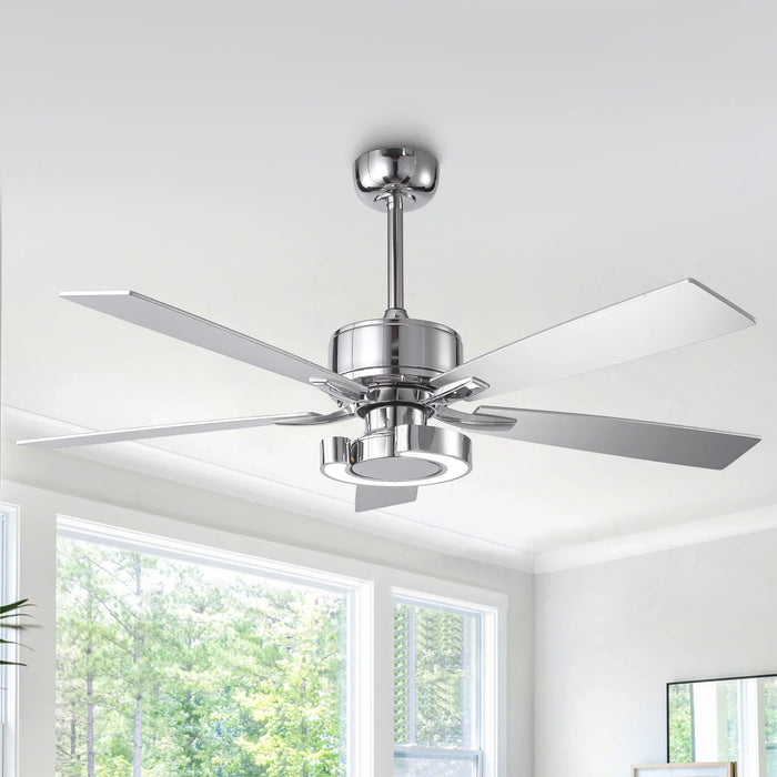 52 Inch Arlen Double-sided Blades Downrod Mount LED Ceiling Fan with Remote Control