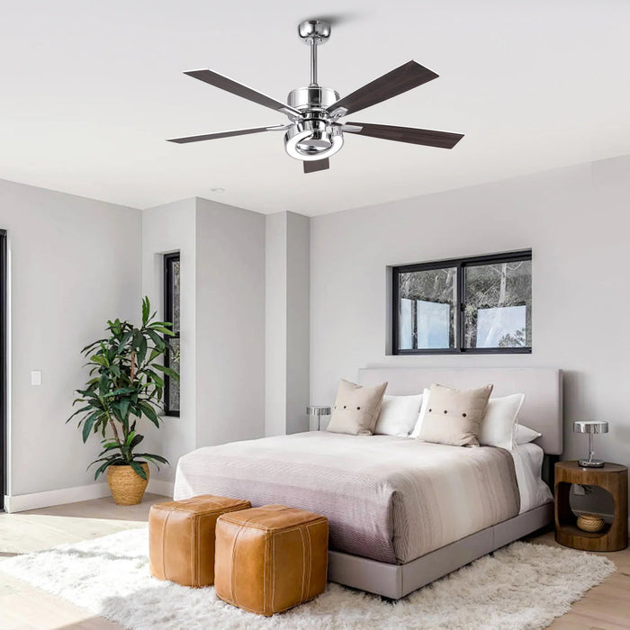 52 Inch Arlen Double-sided Blades Downrod Mount LED Ceiling Fan with Remote Control