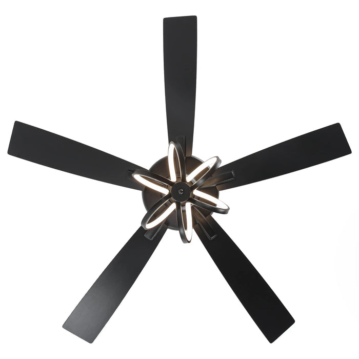 52 Inch Levi Double-sided Blades Downrod Mount LED Ceiling Fan with Remote Control