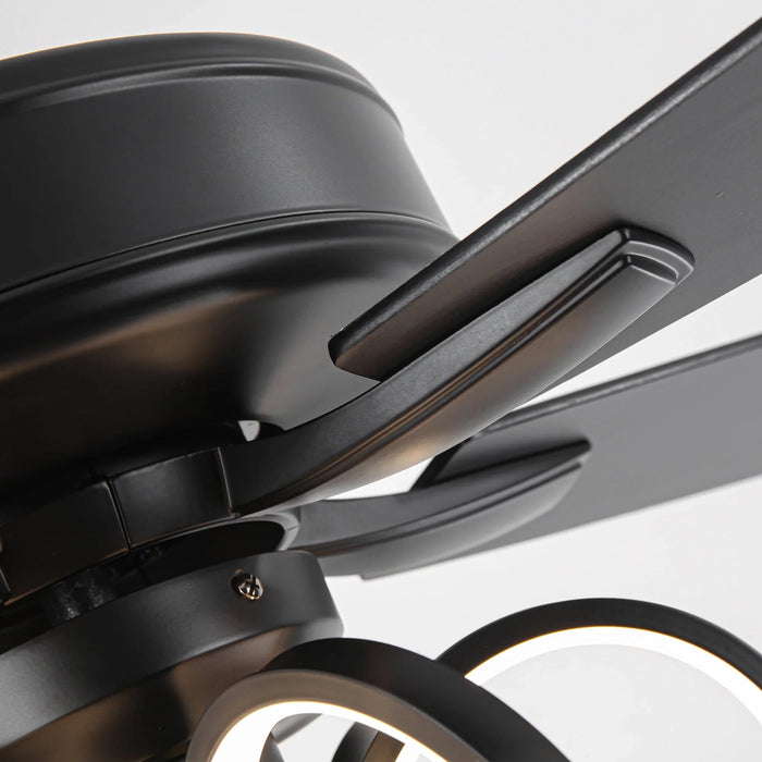 52 Inch Levi Double-sided Blades Downrod Mount LED Ceiling Fan with Remote Control