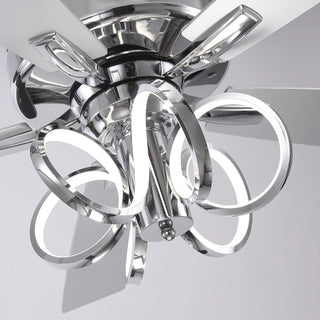 52 Inch Levi Double-sided Blades Downrod Mount LED Ceiling Fan with Remote Control
