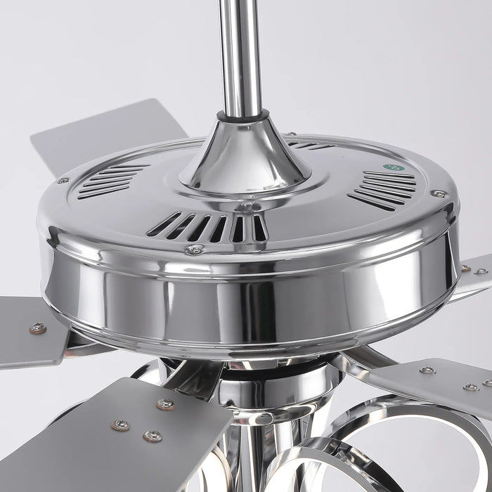 52 Inch Levi Double-sided Blades Downrod Mount LED Ceiling Fan with Remote Control