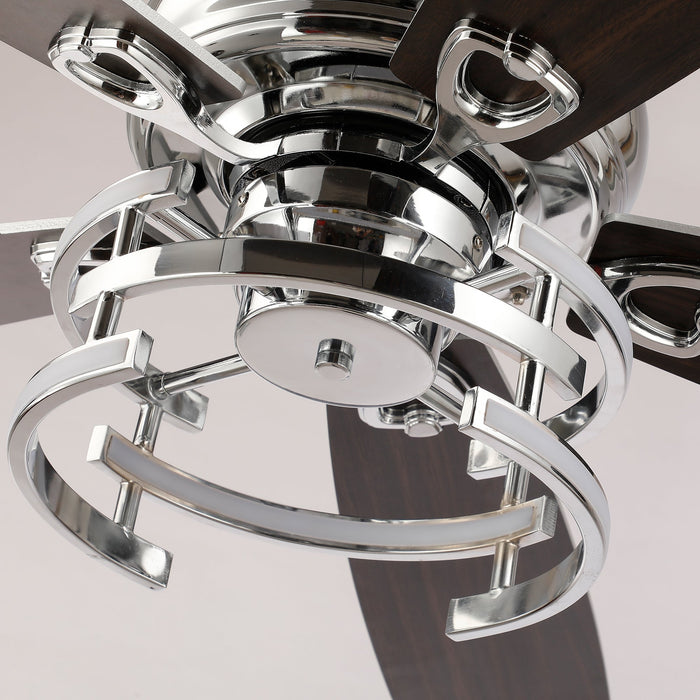 52 Inch Rita Double-sided Blades Downrod Mount LED Ceiling Fan with Remote Control